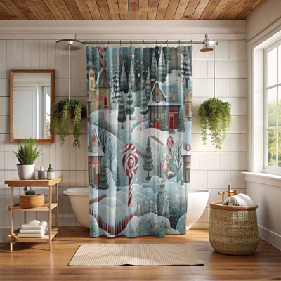 Rideau de douche Candy Cane Path - Premium