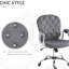 Chaise de bureau à domicile en gris foncé - rembourrage doux, fonctionnalité d'inclinaison, sièges au look moderne, pivotant à 360 °, ergonomique, revêtement