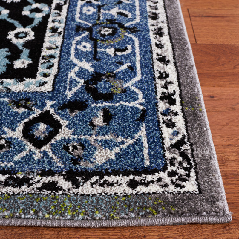 Tapis bleu / gris Evanoff, Rectangle 8 pi x 10 pi