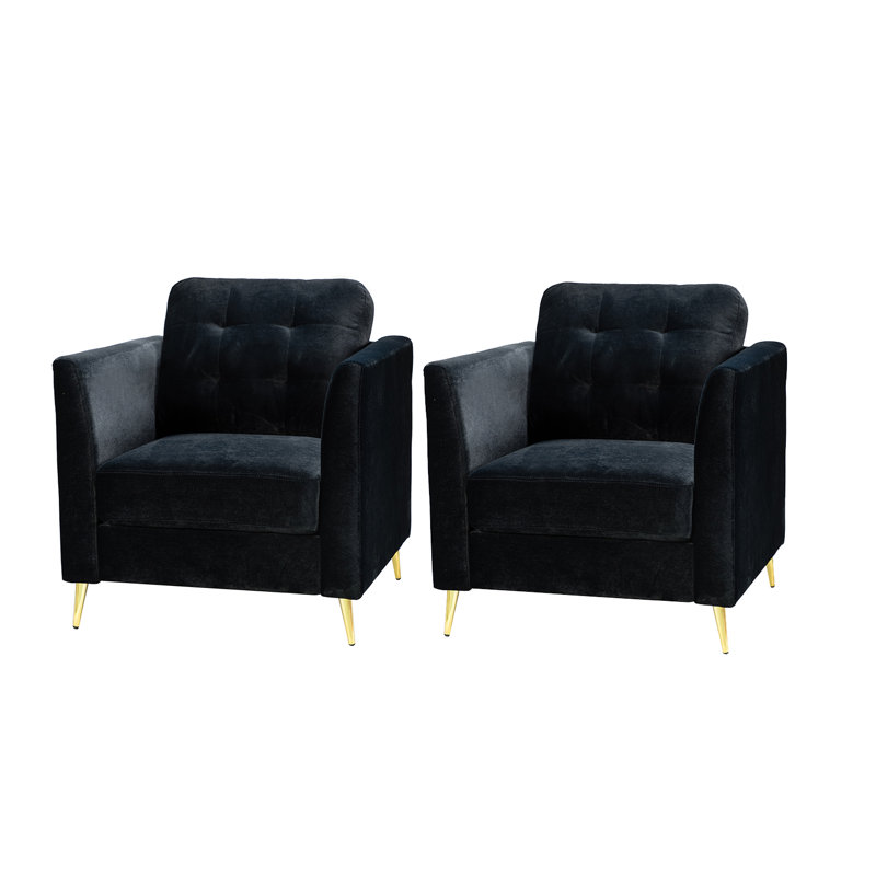 Fauteuil Omotara, Velours noir