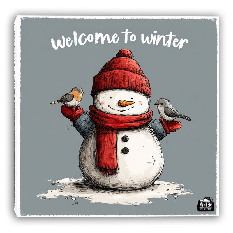 Welcome to Winter Snowman, toile, H 12 po x l 12 po