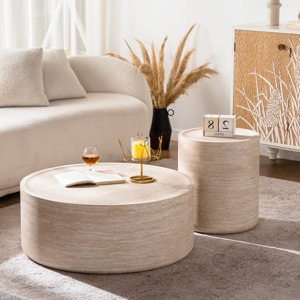 Brayden Studio® Round End Table with Mars Pattern for Living Room ...