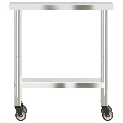 Tables de travail en acier inoxydable H 33,5 po VidaXL