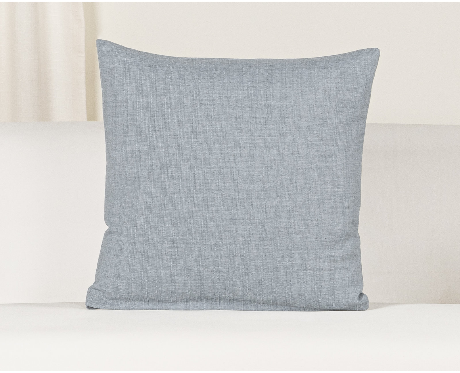 Indy Faux Linen Accent Pillow, Square 20", Polyester, Blue