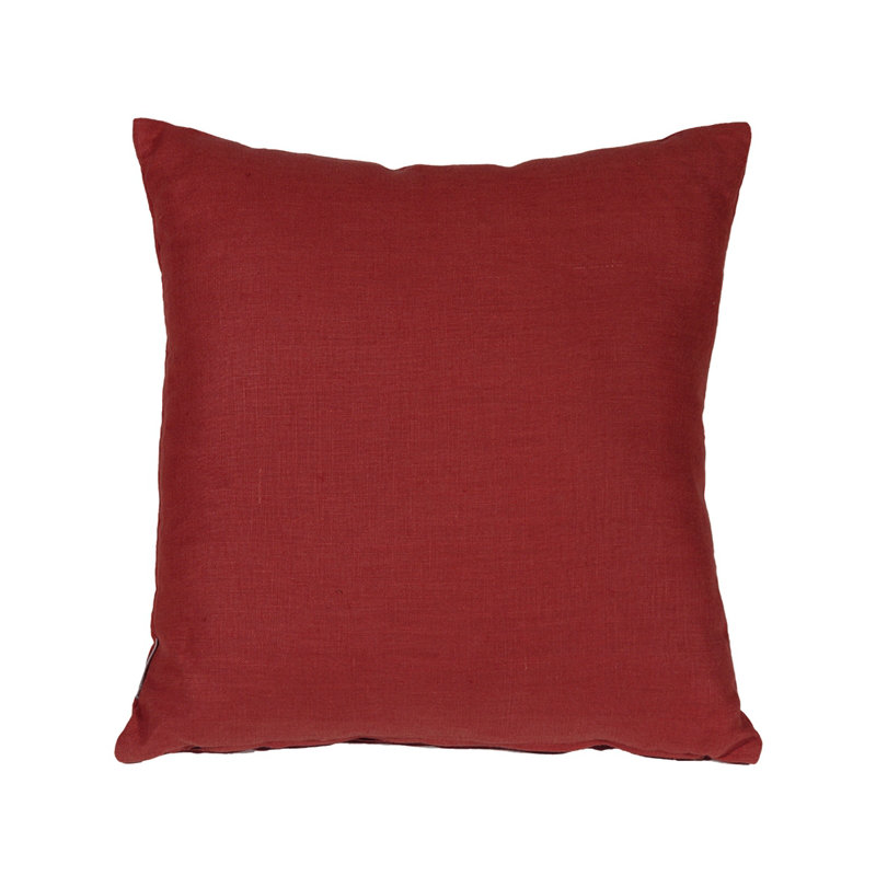 Tuscany Linen Throw Pillow, 17" H x 17" W x 5" D, Red