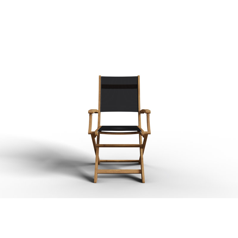 Chaise de salle à manger d'extérieur en bois Nawa, Bois naturel / noir