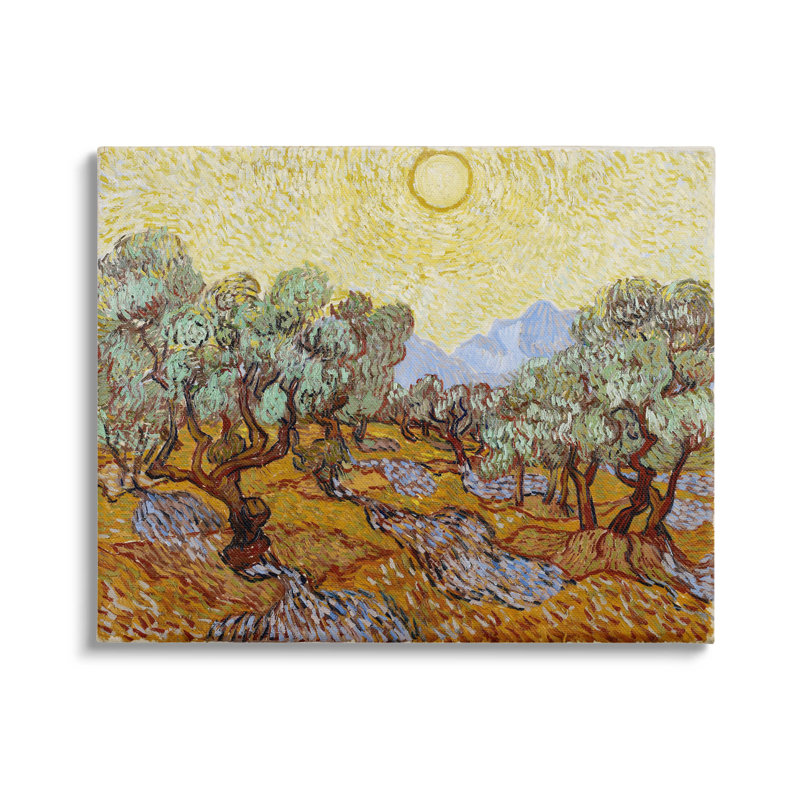 "Olive Trees Van Gogh", art mural sur toile par One1000paintings, L 48 po x H 36 po x P 1,5 po, Toile tendue