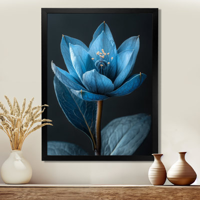 Hibiscus bleu sur fond bleu - Hibiscus, art mural