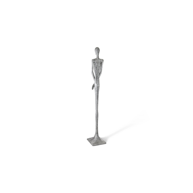 Lloyd Skinny Male Statue, 85" H x 16" W x 13.5" D, Liquid Silver