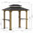 Belmont 6' X 8' Outdoor Double Galvanized Steel Hardtop BBQ Patio Grill Gazebo With Hook Accessory,Charging Socket And Bar Table Counters-128966710