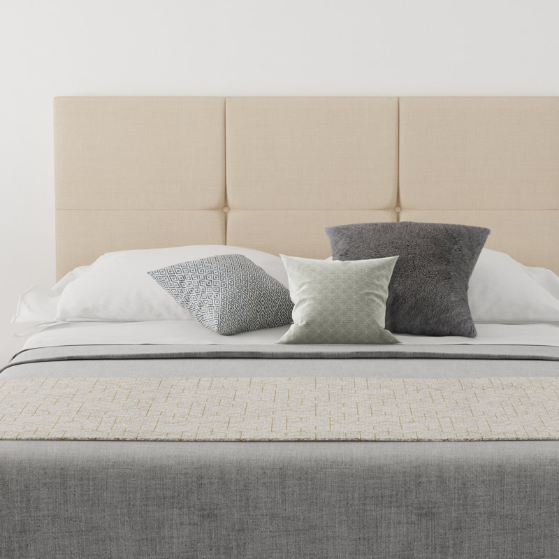 Kellen Upholstered Headboard, Single (3'), Linen Cream
