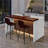 63" Modern Kitchen Island With Marble-Look Surface, LED Lights & Grille Design For Dining Room, Living Room(Island Only)-991434113