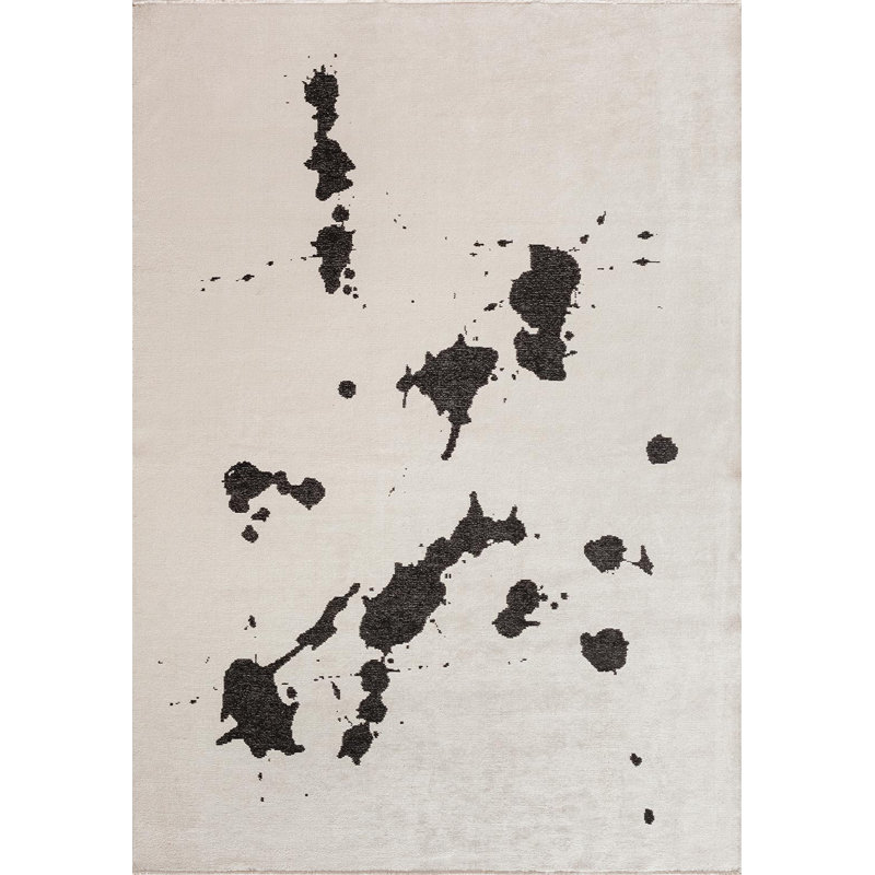 Tapis Mid-Century moderne abstrait, Rectangle 6 pi 7 po x 8 pi 3 po