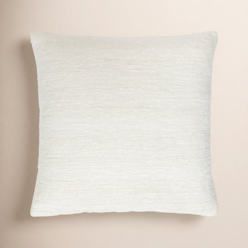 Jeté carré en mélange de lin Ugo, Polyester/ Bourre en polyester, 18 po x 18 po