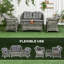 Seawell 4 Pieces PE Rattan Garden Furniture Set with Cushions Mixed Grey-166791509