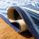 Holden Wool Chevron Area Rug in Navy/Light Blue/White