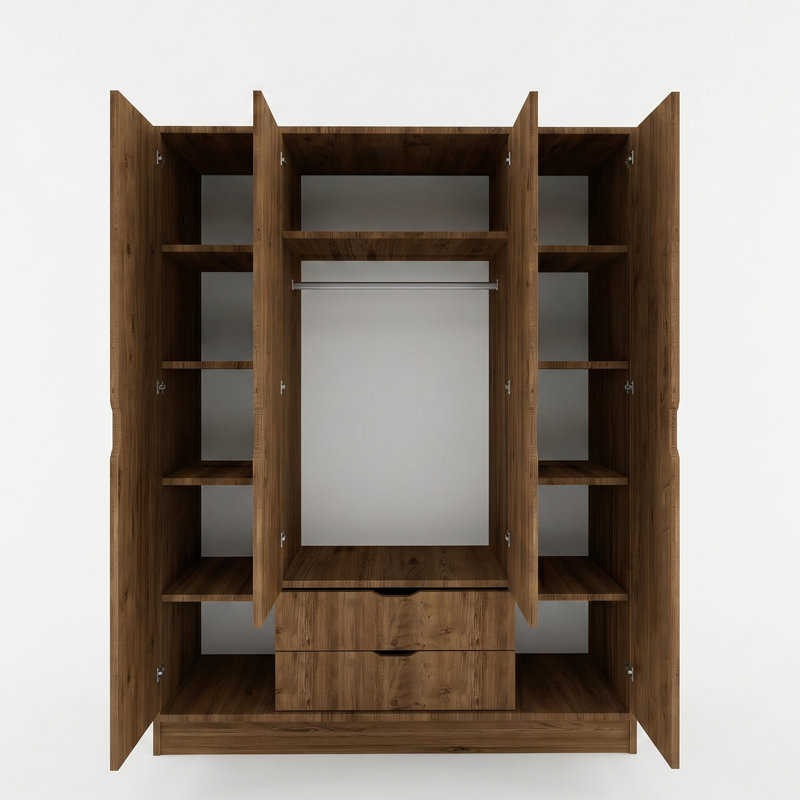Armoire 4 portes avec 2 tiroirs Everly