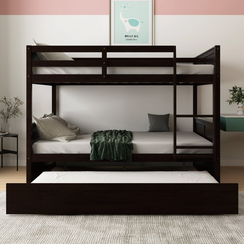 Eurith Full Over Full Standard Bunk Bed with Trundle by Harriet Bee, Espresso