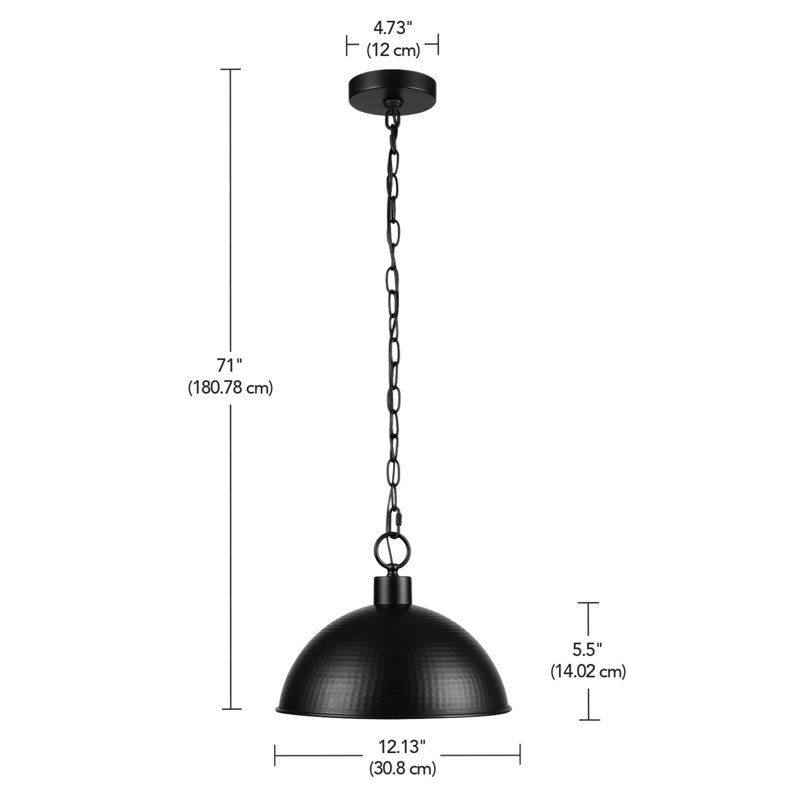 Luminaire suspendu noir mat 1 lumière