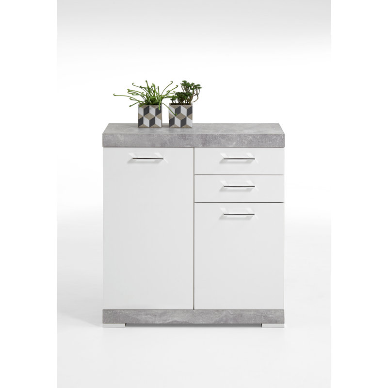 Charlton Sideboard, Concrete/White elegant shine