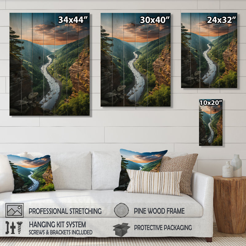 Brielyn " West Virginia Mountain River Landscape ", H 20 po x l 10 po x P 0,78 po
