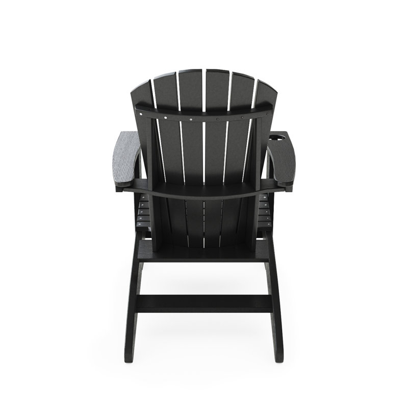 Black Adirondack Chair – Sturdy HDPE Poly Lumber For Poolside, Patio, And Garden Relaxation, Black