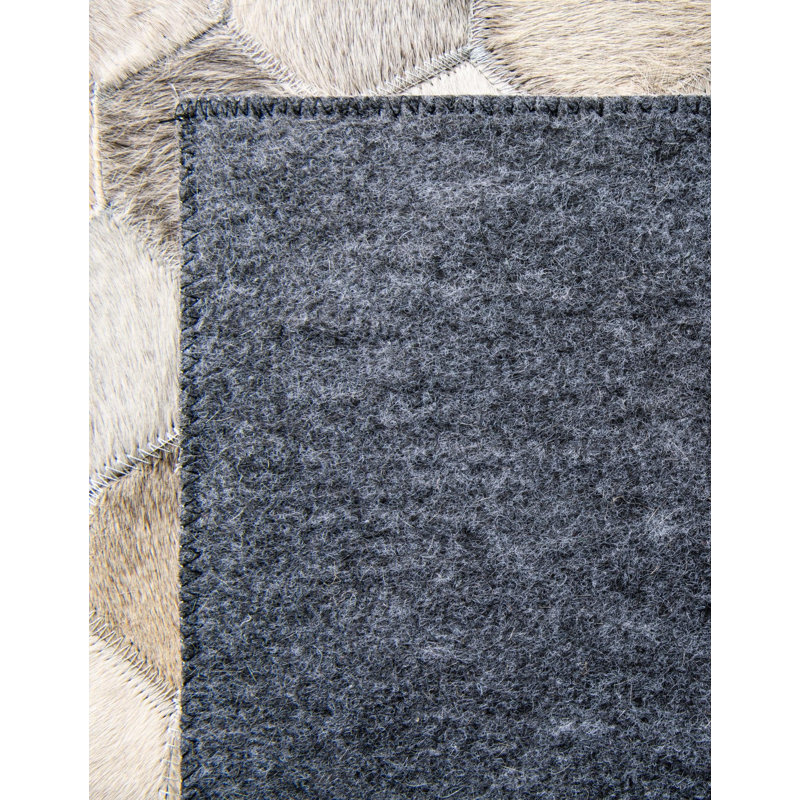  Tapis en cuir de vache mosaïque, Carré 7 pi 10 po