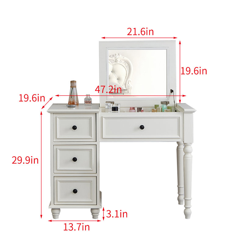 Coiffeuse Popwell, Blanc