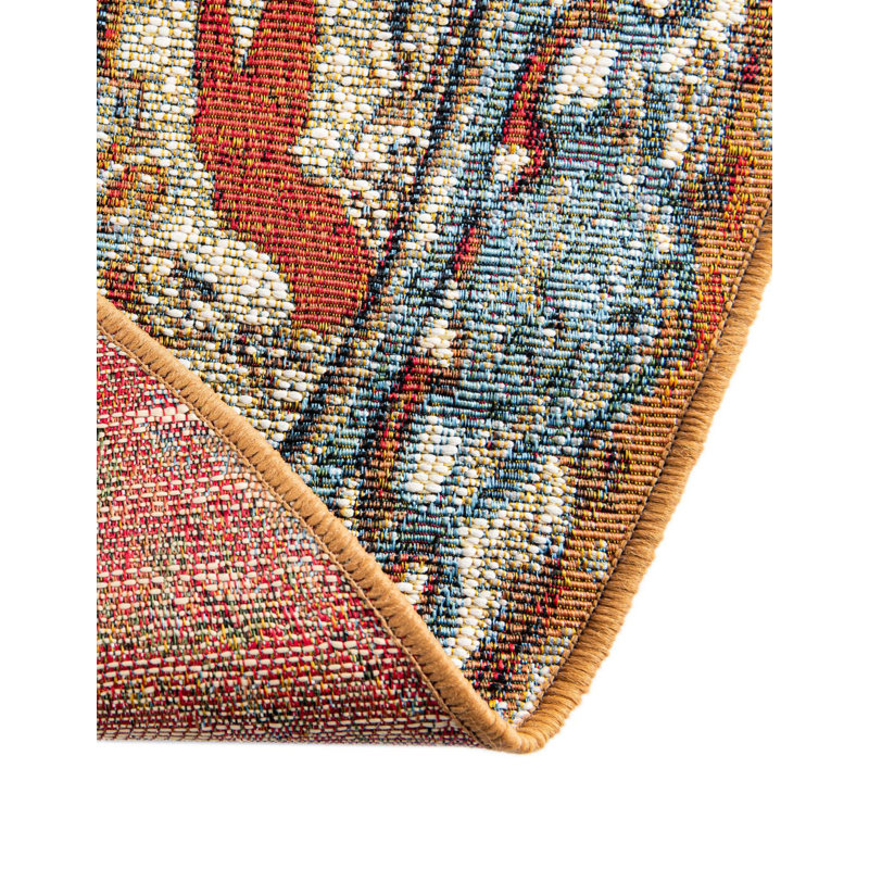 Indoor/Outdoor Traditional Area Rug, Round 5'3"