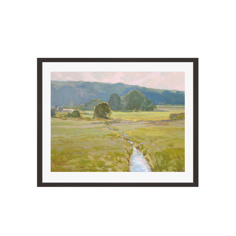 Summer Pasture II by Stephen Calcasola, 20"H x 30"W, Espresso