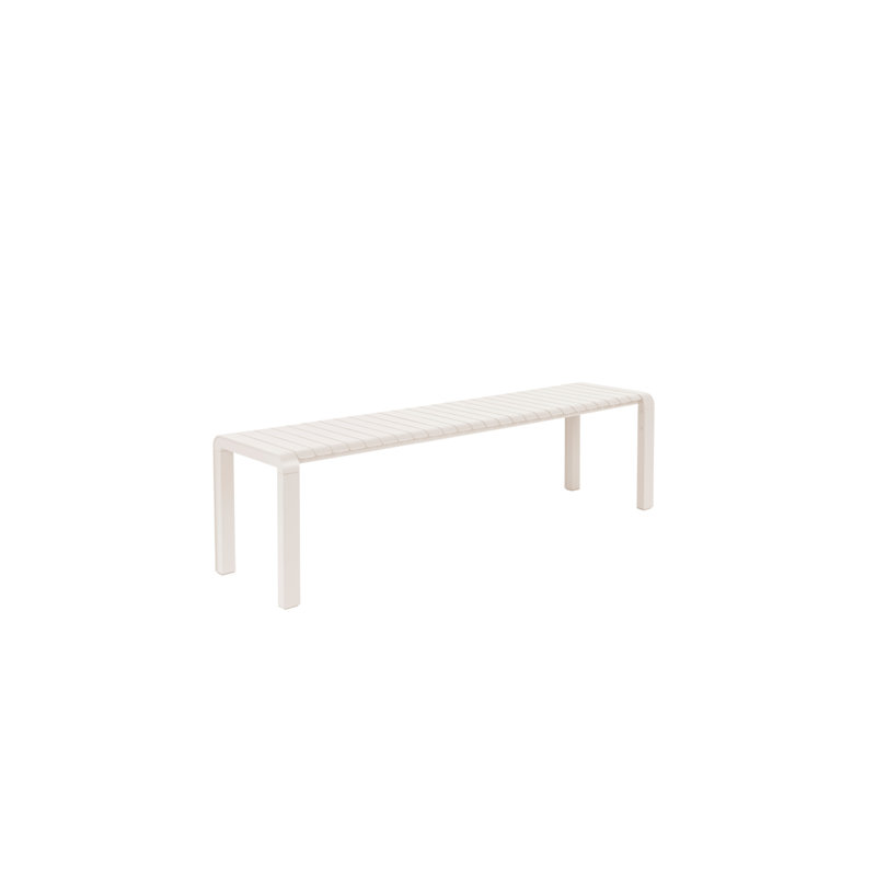 Vondel Aluminum Outdoor Bench, White