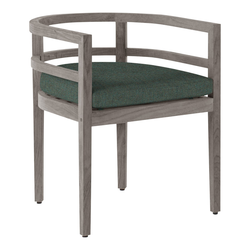 Chaise avec accoudoirs d'extérieur en teck Santa Barbara, Pas de soudure, Perigold ‑ jungle de jeu, Teck huître