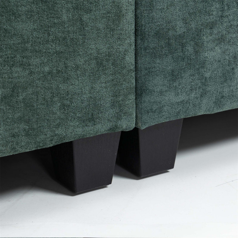 Canapé confortable en chenille à trois places avec poche latérale, coussins ultra-doux et pieds stables pour une détente ultime à la maison