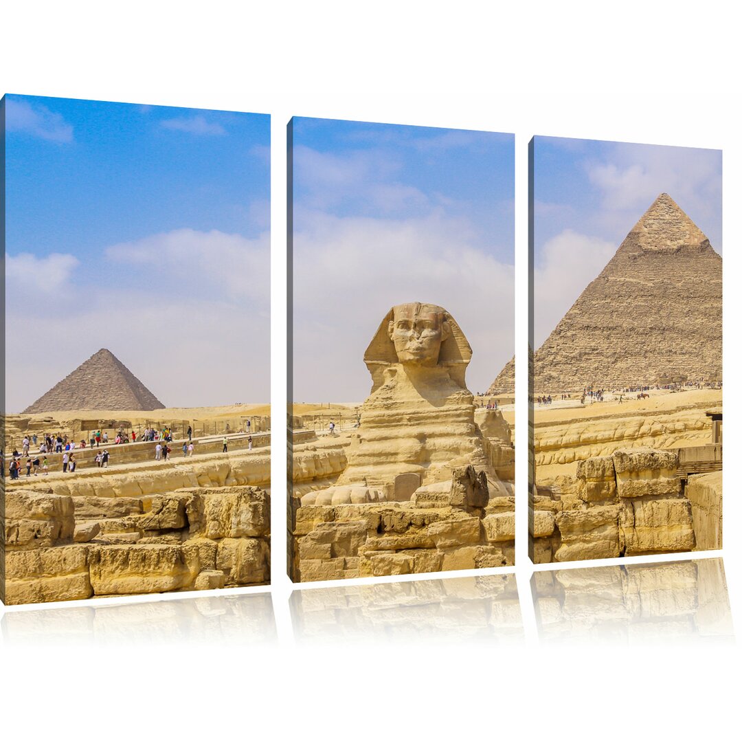 3-tlg. Leinwandbilder-Set „Große Sphinx von Gizeh“, Fotodruck