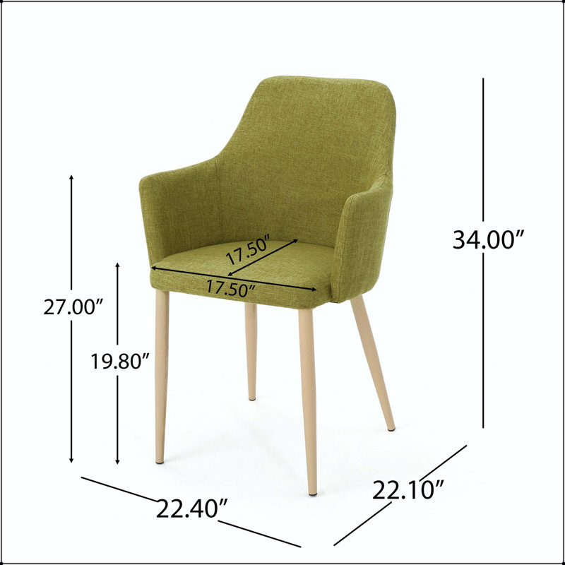 Fauteuil Mid-Century moderne rembourré - vert, ensemble de 2, Green, Green