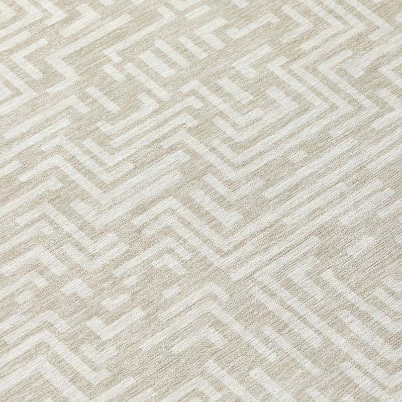 Machine Washable Indoor/Outdoor Chantille ACN2664 Geometric Rug, 1'8" x 2'6", Beige