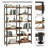 6-Tier Industrial Bookshelf With Open Shelves, Freestanding Metal Frame For Storage And Display, Modern Wooden Bookcase For Home And Office