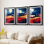 Paysages série Cxxvi - impression encadrée sur mesure de qualité supérieure mat - 3 pièces