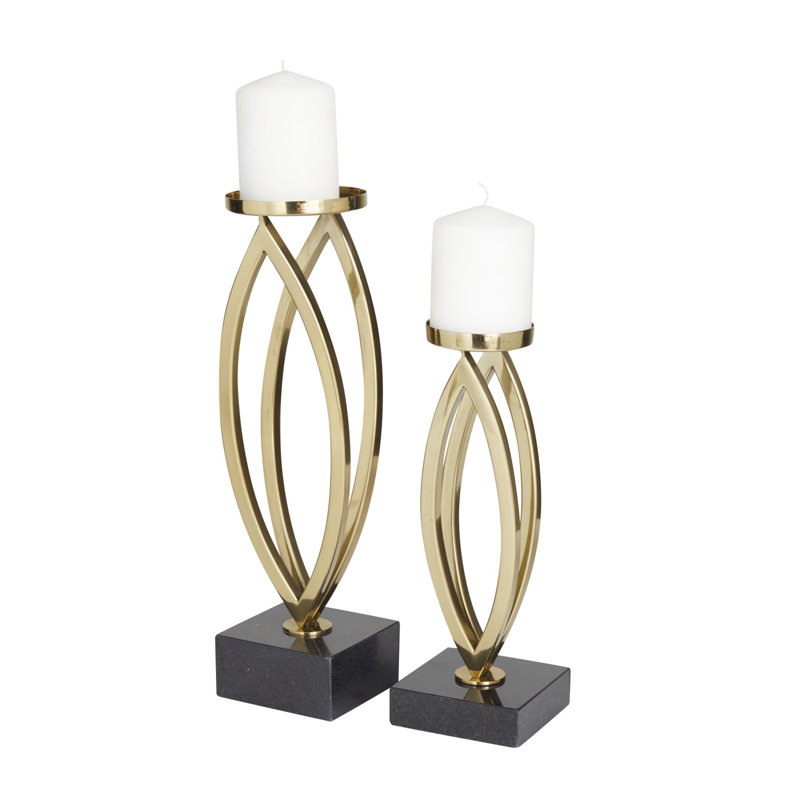 Ensemble 2 pièces d'assiettes de table en acier inoxydable, Or