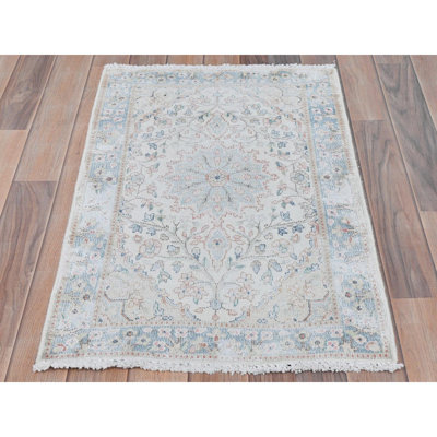 Shanez One-of-a-Kind Rectangle 2'0" X 2'10" 1960s Area Rug in Ivory