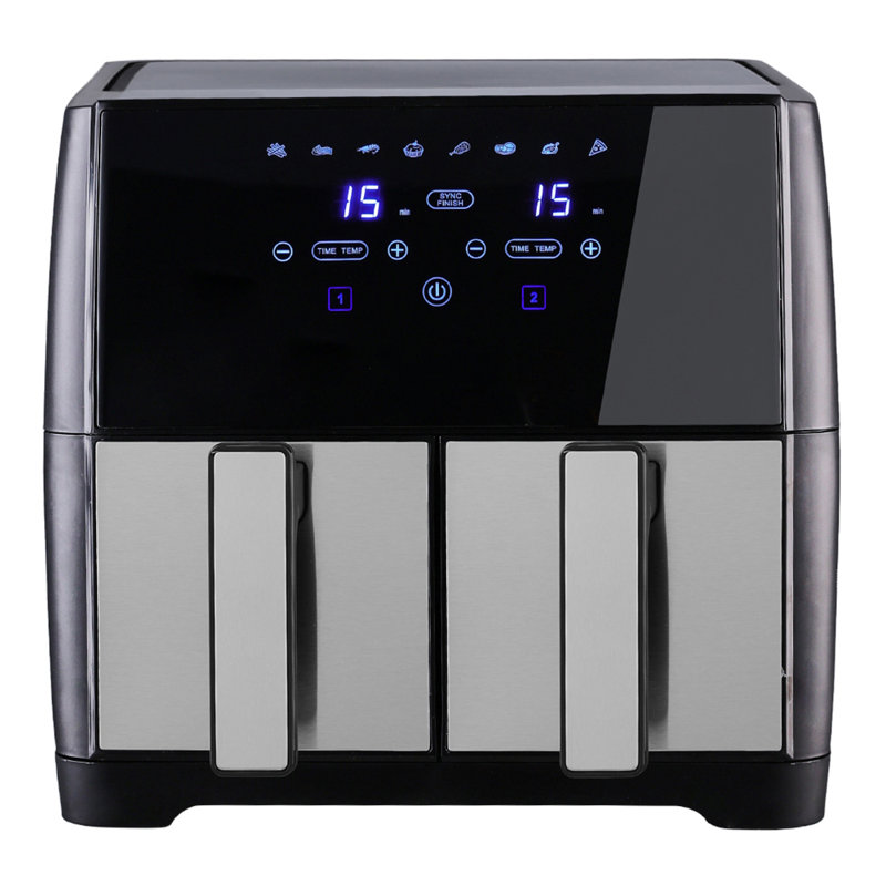Living And Home 8L Basket Air Fryer Air Fryer, Black/Silver