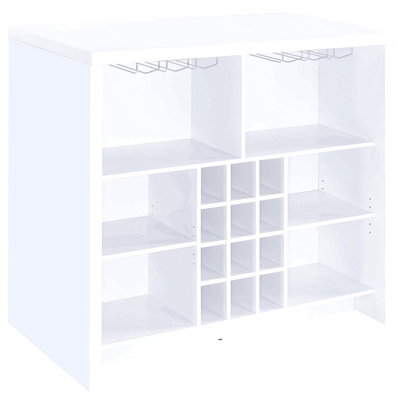 Engineered Wood Freestanding Home Bar, White