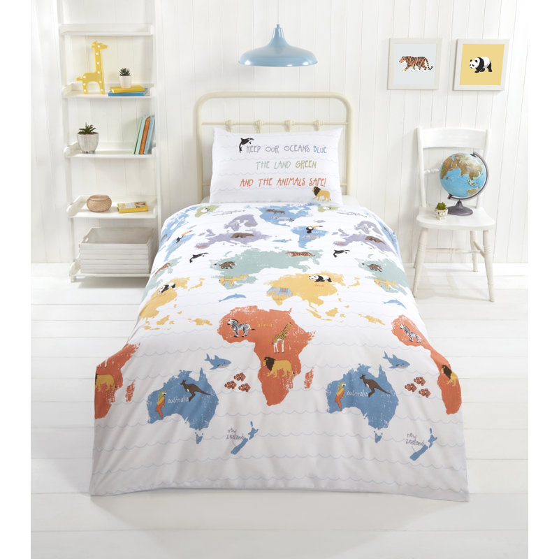 Romy Wildlife Duvet Cover Set with Pillowcases, Double Duvet Cover + 2 Standard Pillowcases