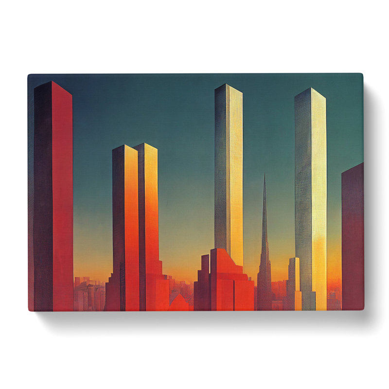 Exceptional Skyscraper Skyline - Wrapped Canvas