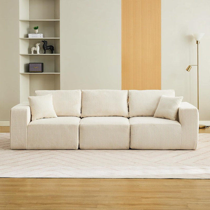 Canapé-lit modulaire 108 po Cloud Modular, Velours côtelé beige