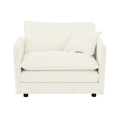 Chaise d'appoint haute en chenille de 2, blanc, chaises d'appoint de salon avec coussin, structure en bois massif, revêtement en tissu respirant, rembourrage en éponge pour un siège relaxant avec base de fauteuils rembourrés 2 po