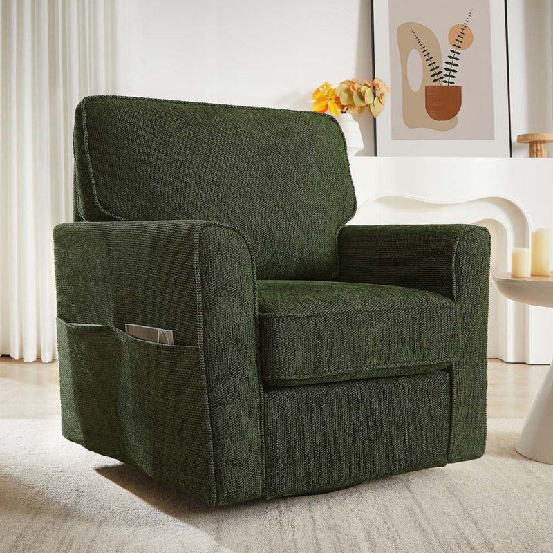 Fauteuil rembourré pivotant, Vert