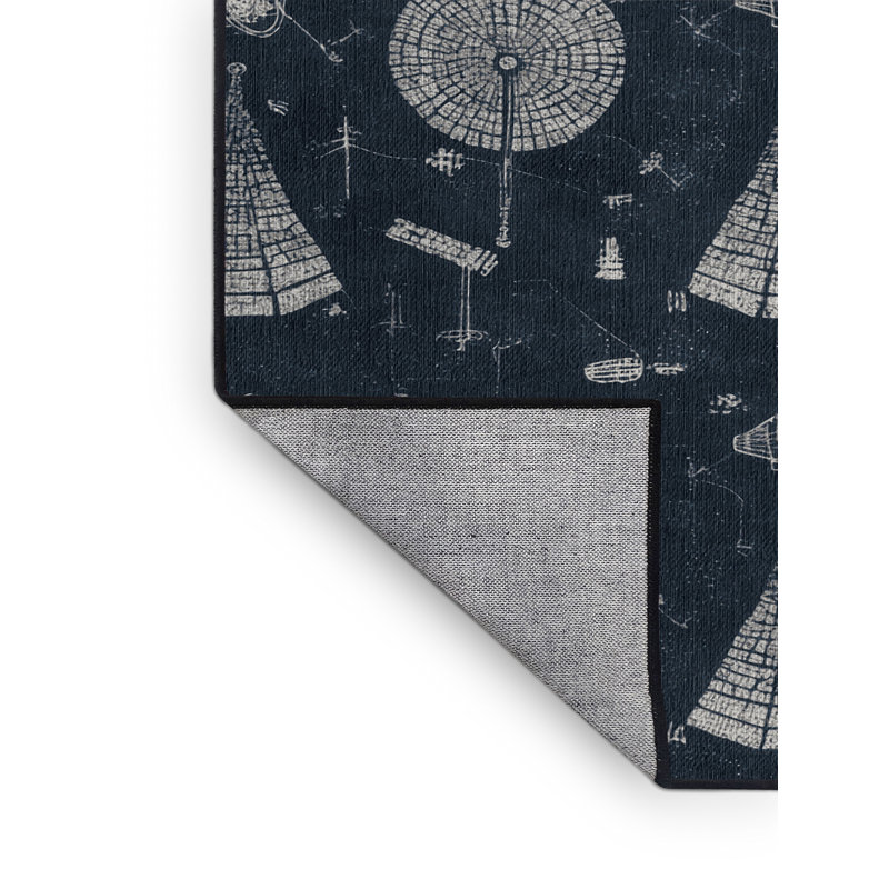 Tapis gris lavable à la machine, Carré 6 pi
