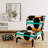 Black Circle Dots - Velvet Upholstered Patterned Accent Slipper Chair