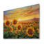 Tournesols brûlants au coucher du soleil - Tournesols, art sur bois de pin naturel-363999661